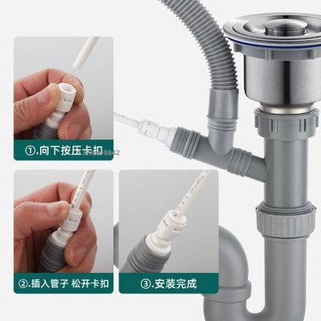 購滿99出貨✨熱賣✨廚房洗菜盆下水管溢水配件淨水器洗碗機排水管三通接頭一分二變徑