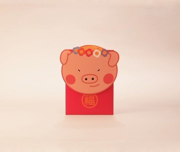 小豬Girl  豬年紅包袋 三入