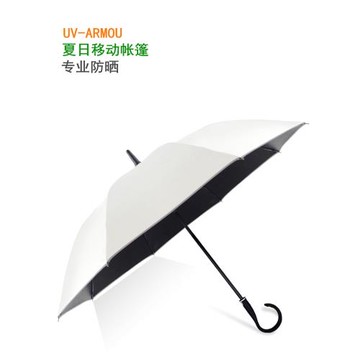 黑膠遮陽傘長柄太陽傘防曬防紫外線日系彎鉤雨傘女晴雨兩用直桿傘
