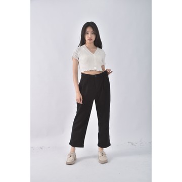 (XL) mulvan高腰寬版黑色長褲二手衣