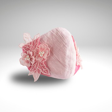 PSNY 3D花癡圖案、粉紅蕾絲和粉紅麻麵具罩 2W12