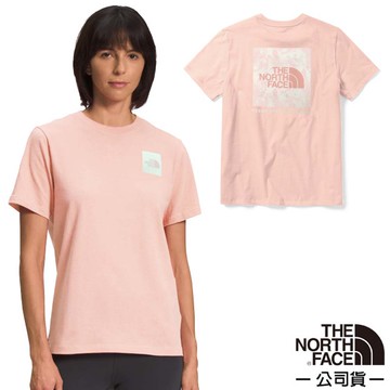 【美國 The North Face】女款 柔軟透氣純棉短袖圓領T恤(亞洲版型).休閒衫/7WEU-LK6 粉色 N