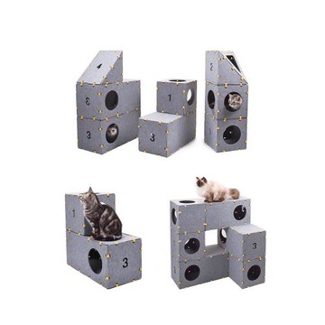 數字疊疊樂貓咪游樂園魔方拼搭游戲貓爬架玩具探索攀爬抓繞睡覺玩