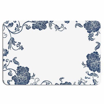 青花瓷珪藻土地墊 青牡丹