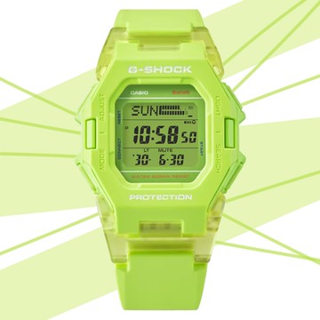 CASIO 卡西歐 G-SHOCK 未來時尚 智慧藍芽 計步器 纖薄電子錶-螢光黃 GD-B500S-3 防水200米