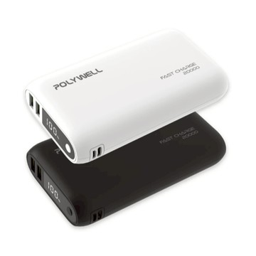 POLYWELL 雙向快充行動電源 20000mAh 18W 雙USB Type-C 多設備同時充電 台灣公司貨