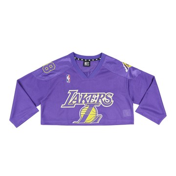 NBA 女款 網布 隊伍 短版 冰球衣 五分袖上衣 湖人隊