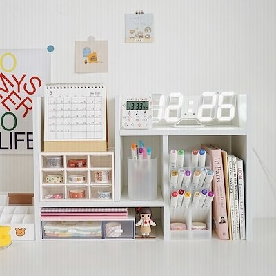 Insシンプルな寮の寝室のデスクトップの本棚木製の棚化粧品の収納ラック白いh字型のテーブル収納 通販 Lineポイント最大get Lineショッピング