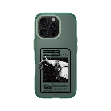 iPhone 16 Pro Clear 憂墨綠 - RHINOSHIELD X Taipei Zoo - 非洲象：限量卡牌