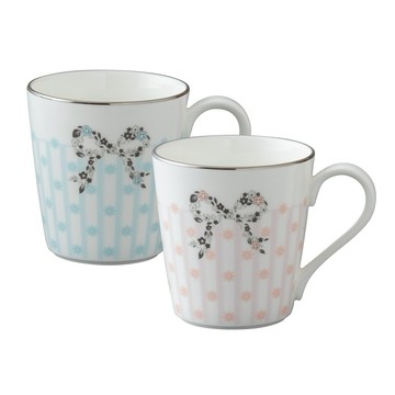 【NARUMI】Anna Emilia 心心相印馬克杯-2入-290ml 新婚禮物 結婚贈禮 茶杯 咖啡杯 對杯組