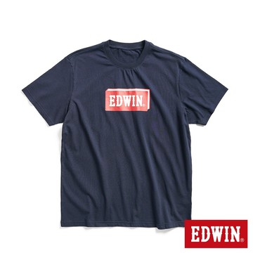 EDWIN 男款 網路獨家 精裝書本LOGO短袖T恤(丈青色)