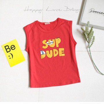 修飾寬肩夏日衝浪無袖背心 春夏童裝 無袖背心 男童上衣 男童短袖 男童背心 男童棉T 春夏背心