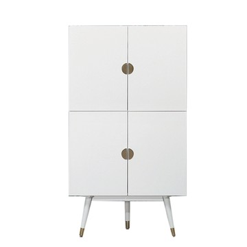 文創集 普安2.8尺四門中高書櫃(二色可選)-83x61x151cm免組