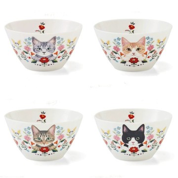 【日本 貓部 FELISSIMO 】貓咪花園 點心碗 440ml (4款可選) 餐碗 優格碗 美食碗
