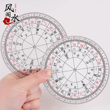 風水閣簡易繪圖尺八卦風水立極尺24二十四山透明板風水羅盤定位儀 【林之舍】