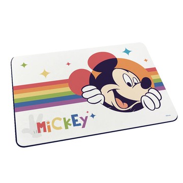 【Disney迪士尼】軟式珪藻土吸水地墊-彩虹系列 彩虹探頭米奇 （60x40x0.5cm） _廠商直送