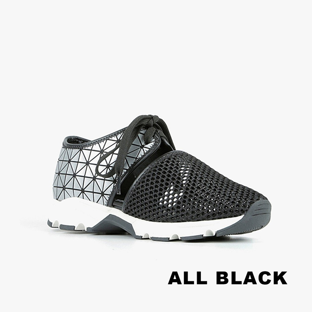 All Black Amazing Graphic 幾何圖形綁帶休閒鞋 銀色 21 7708 蝦皮商城 Line購物
