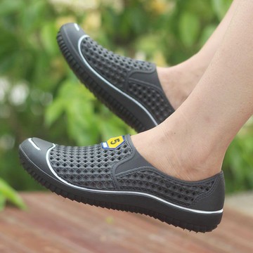 洞洞涼鞋牛筋底工作鞋男洞洞鞋防滑2019韓版塑膠沙灘鞋透氣新款男