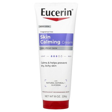 Eucerin, 肌膚舒緩瘙癢緩解霜，適用於乾燥瘙癢肌膚，無香，8 盎司（226 克）