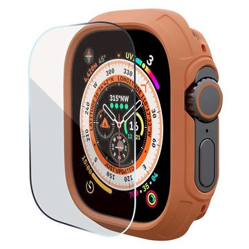 elkson QuattroMax 軍規級防水耐震保護殼 + 保護貼  1組  愛馬橘  Apple Watch Ultra