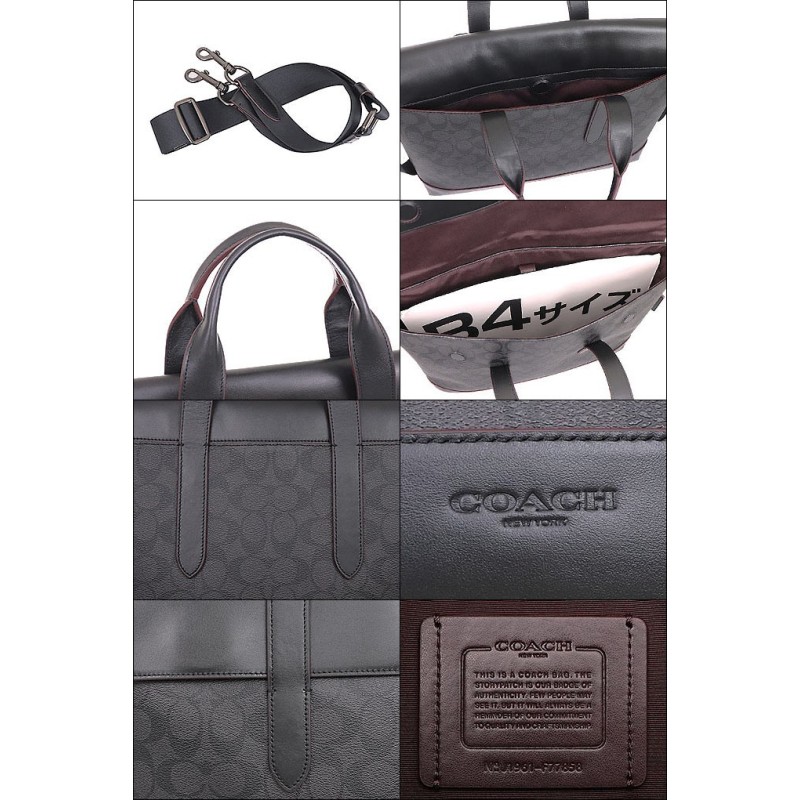 コーチ COACH ビジネスバッグ F77858 ブラック×ブラックオックス