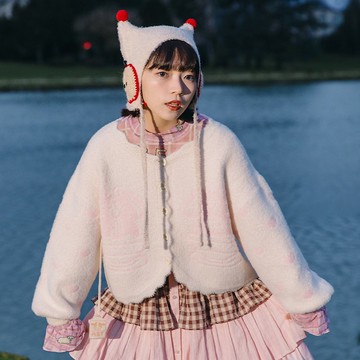 牛稠島 森林的秘密 茶杯小狗茶包吊飾軟糯水貂毛洛麗塔毛衣開衫