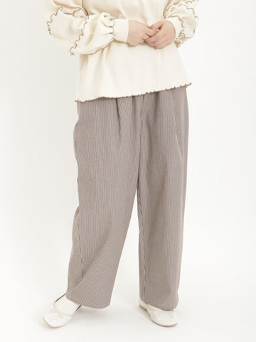 清爽條紋前壓褶直筒長褲(FL41L0F0380) - Samansa Mos2