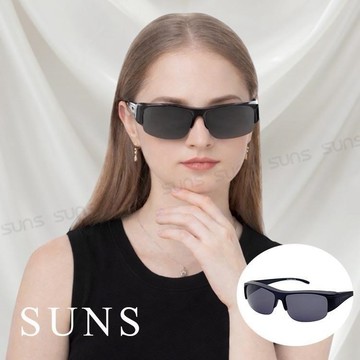 【SUNS】MIT偏光墨鏡 經典黑半框套鏡 Polarized眼鏡族首選 抗UV/可套鏡/防眩光