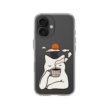 iPhone 16 Clear Case（相機按鈕） 透明 - ilovedoodle (Lim Heng Swee) - Coffee Cat: 貓在耍廢