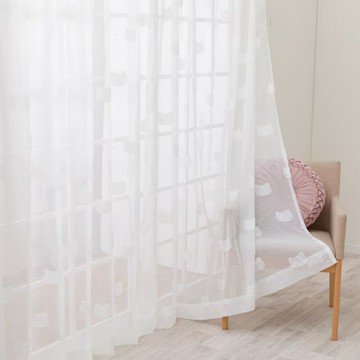 蕾絲窗簾兩件組 窗紗 DH175 CAT 貓 100×198×2 NITORI宜得利家居