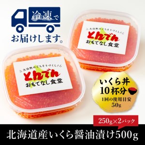 北海道産 いくら醤油漬け 500g（250g x 2P）