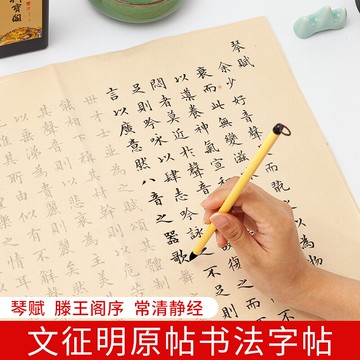文征明小楷描紅毛筆字帖套裝落花詩初學者入門臨摹心經楷書琴賦書法宣紙練字貼千字文練習紙滕王閣序常清靜經