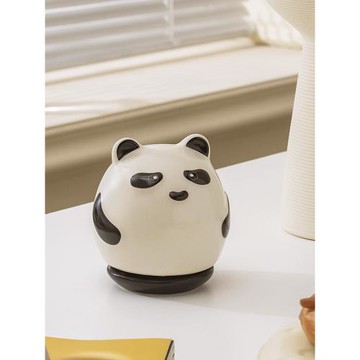 熊貓陶瓷牙簽筒罐高顏值奶油風牙簽盒創意輕奢高級家用牙線收納盒