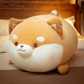 可愛柴犬抱枕超軟狗狗毛絨玩具睡覺牀上柯基玩偶公仔男女生日禮物