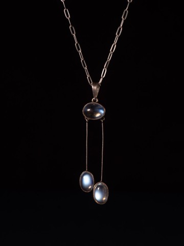 1910s 英國 愛德華時期 月光石晨縷吊墜