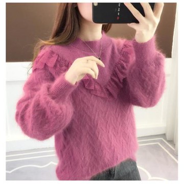 女童蕾絲毛衣2025秋冬新款中大童針織上衣冬裝加絨加厚內搭打底衫