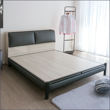 6尺工業風(床頭箱+床底) 二件組 雙人加大床 床組 床台 床架【280-QB711】Leader傢居館