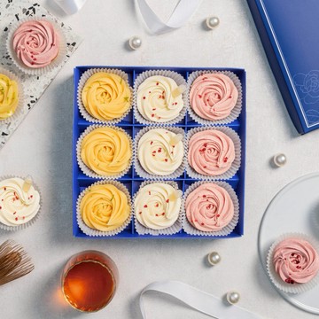 《3天內出貨》【傳遞幸福】{小酒館開幕啦！}玫瑰檸檬玫瑰＋草莓乳酪塔+玫瑰荔枝橙酒塔(9入玫瑰塔禮盒)