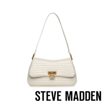 STEVE MADDEN-BKES 壓紋拼接腋下馬鞍包-白色