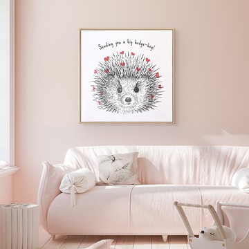 刺蝟抱抱 - 可愛療癒刺蝟插畫/手繪/複製畫/兒童 掛畫/幼兒園佈置