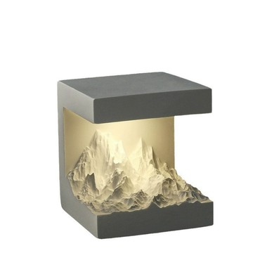 Mass 日照雪山香氛擴香石禮盒 氛圍小夜燈 高級感臥室擺件 附精油10ml+禮盒