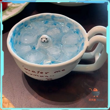 免運🔥海豹杯子 海豹咖啡杯 海豹馬克杯 咖啡馬克杯 可愛馬克杯 造型杯子 創意馬克杯 可愛游泳陶瓷馬克杯 牛奶杯喝水杯