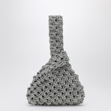 Niky silver jewelry bag with crystals