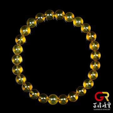 【正佳珠寶】琥珀藍珀 金藍高淨水 6mm 琥珀藍珀手珠｜日本彈力繩