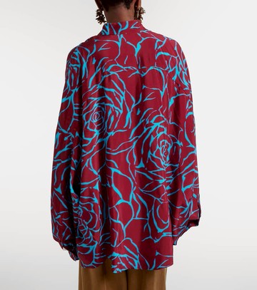 Dries Van Noten Printed oversized satin shirt