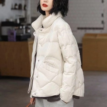 出清不補   外套 日本 冬季外套 開衫外套 加厚  韓國 女外套 秋冬外套 反季冬季新短款輕薄羽絨服女寬鬆立領