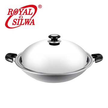 皇家西華日式黃金鑄造不鏽鋼雙耳炒鍋39cm