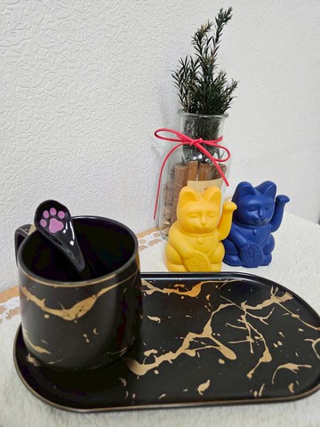 幸福買取??貓咪 貓掌 肉球 黑貓款 陶瓷湯匙