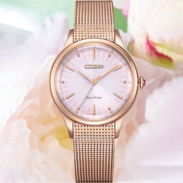CITIZEN 星辰 L系列 Hebe廣告款光動能米蘭帶女錶-32.5mm(EM0819-80X)