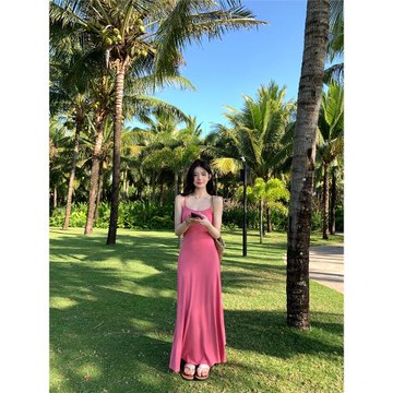 (免運)alex stevens性感卡戴珊連衣裙女秋夏季吊帶長裙修身氣質度假裙子